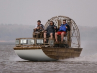 Bottom of airboat made from VHMW-PE