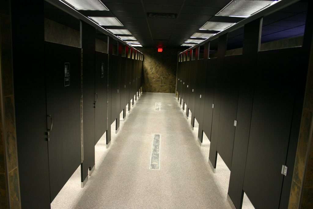 Land of the Living Voodoo Lounge Restroom Partitions Made with King Plasti-Bal® Ebony