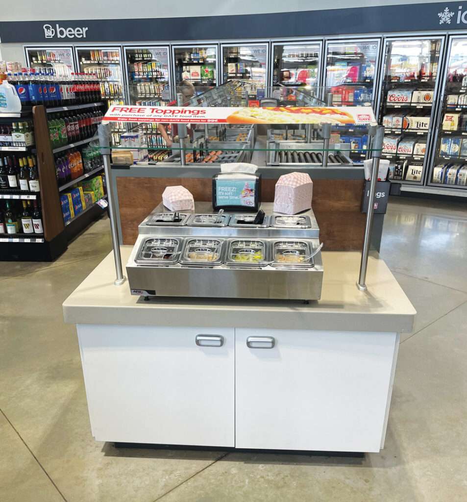 Convenience Stores Are Using HDPE Condiment Organizer Stations In Light Gray