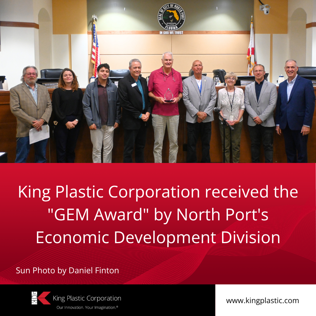 Group King Plastic Receiving GEM Award by North Port's Economic Development Division.